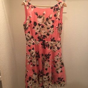 Betsy Johnson Pink Floral Dress with Cutout Back